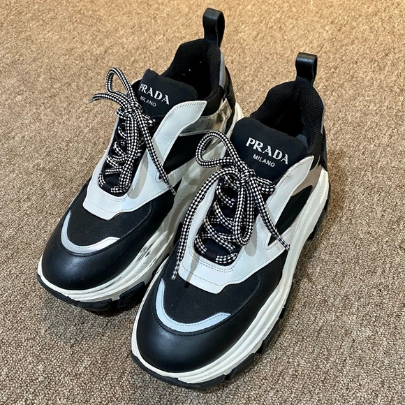 LIMITED EDITION PRADA BLOCK platform chunky sneakers size 41 - Picture 3 of 8